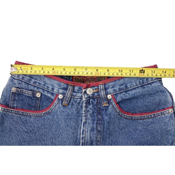 Vintage 80's Jordache Jeans Sz 11/12 High Rise Tapered Ankle Zipper Red Piping T - Picture 10 of 12